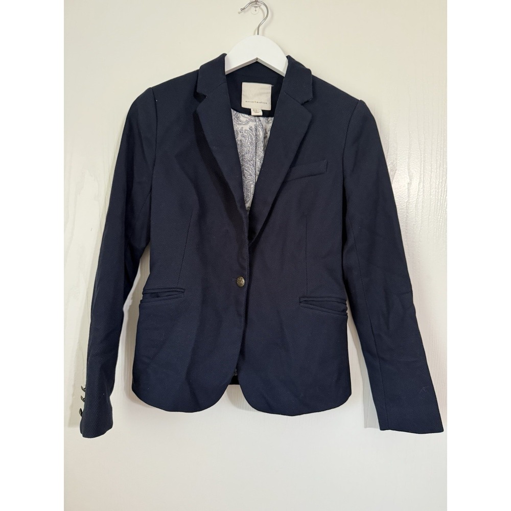 Mercer & Madison‎ Navy Blazer With Gold Button Detail Women's Size XS